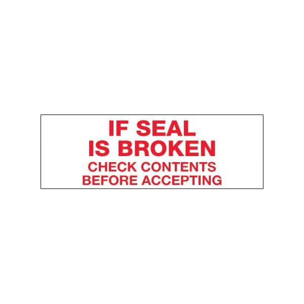 Tape Logic 2'' x 110 yds. - ''If Seal Is Broken.'' Tape Logic Pre-Printed Carton Sealing Tape, 18PK T902P1618PK - main